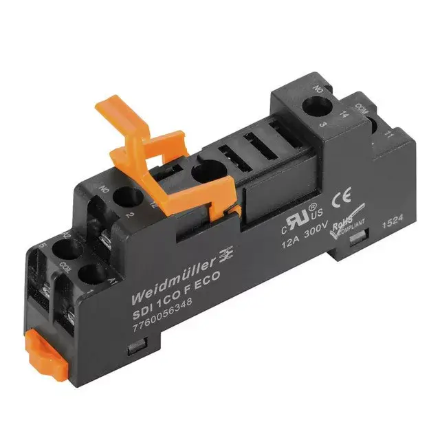 Árcsökkenés Weidmüller 7760056348 SDI 1CO F ECO, Relé talp 1 váltóérintkező , 12A folytonos áram, csavaros csatlakozás (D-Series)