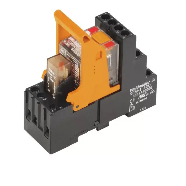 Végkiárusítás Weidmüller 8920970000 RCMKIT-I 230VAC 2CO LD, Komplett relé 2 váltóérintkező (CO) AgNi 90/10,vizsgálógombbal, 230V AC vezérlőfeszültség, 12A folytonos áram, csavaros csatlakozás (Riderseries)