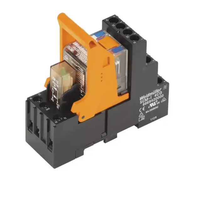 Weidmüller 8921030000 RCMKIT-I 24VDC 4CO LD, Komplett relé 4 váltóérintkező (CO) AgNi 90/10,vizsgálógombbal, 24V DC vezérlőfeszültség, 6A folytonos áram, csavaros csatlakozás (Riderseries) Vedd meg most
