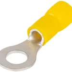 Tracon SSZ5 szigetelt szemes saru, 6mm2, M5, (d1=3,4mm, d2=5,3mm), sárga, ónozott elektrolitréz Expressz kézbesítés