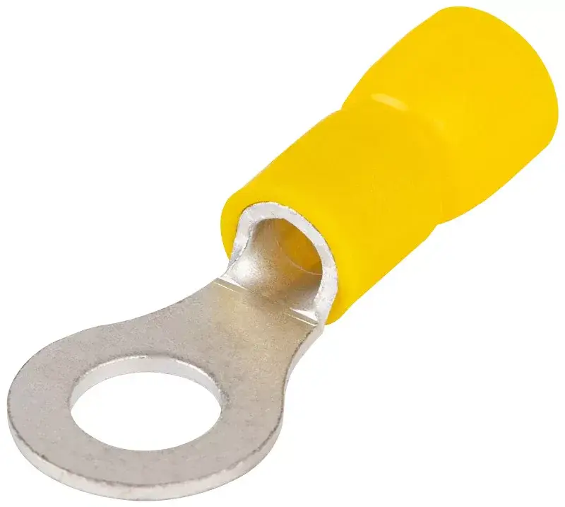Tracon SSZ5 szigetelt szemes saru, 6mm2, M5, (d1=3,4mm, d2=5,3mm), sárga, ónozott elektrolitréz Expressz kézbesítés
