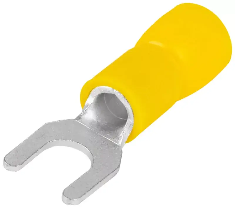 Kedvezmény Tracon SV6 szigetelt villássaru, 6mm2, M6, (d1=3,4mm, d2=6,4mm), sárga, ónozott elektrolitréz
