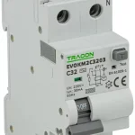 Biztonságos fizetés Tracon EVOKM2C2003 Áramvédős kismegszakító (Kombi Fi-relé) 1P+N, C karakterisztika, 20A, 30mA, 6kA, AC osztály, 2 modul