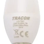 Tracon, LGY7W, LED-es fényforrás, ( gyertya alakú )7W-os teljesítményű, E14 foglalattal, 2700K-es színhőmérsékletü, SMD LED ( 500 lm ) Tracon ( LGY7W ) Akció