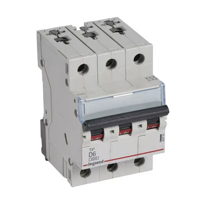 Legrand 403751 TX3 Kismegszakító. 3P, 6A, D karakterisztika, 6kA Biztonságos vásárlás