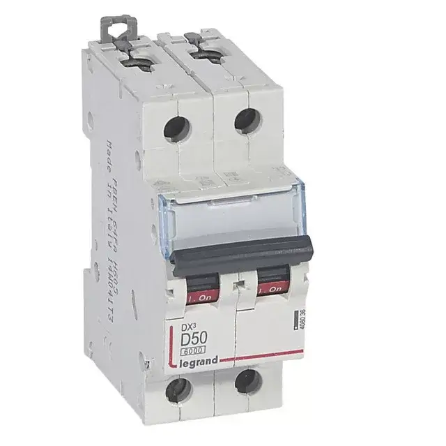 Legrand 408036 DX3 Kismegszakító. 2P, 50A, D karakterisztika, 6kA Azonnali szállítás