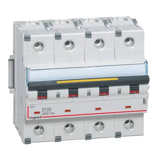 Legrand 409542 DX3 Kismegszakító. 4P, 125A, D karakterisztika, 10kA Azonnal elérhető
