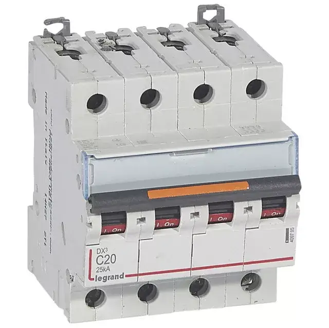 Legrand 409795 DX3 Kismegszakító. 4P, 20A, C karakterisztika, 25kA Azonnali szállítás