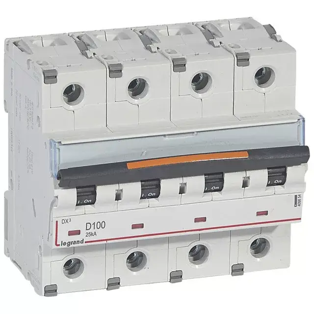 Legrand 409854 DX3 Kismegszakító. 4P, 100A, D karakterisztika, 25kA Szuper akció