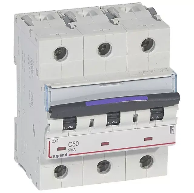 Legrand 410166 DX3 Kismegszakító. 3P, 50A, C karakterisztika, 50kA Biztonságos vásárlás