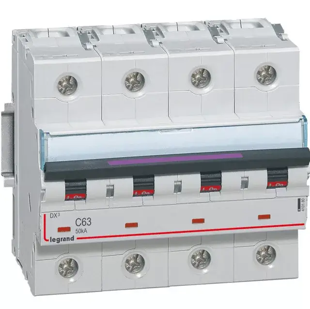 Legrand 410180 DX3 Kismegszakító. 4P, 63A, C karakterisztika, 50kA Korlátozott ajánlat
