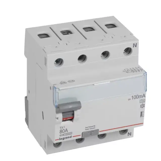 Legrand 411777 TX3 Áram-védőkapcsoló (Fi-relé) A osztály, 4P, 80A, 300mA Outlet