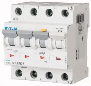Vedd meg online Eaton 167508 mRB4-32/3N/C/003-A Áramvédős kismegszakító (Kombi Fi-relé) 3+N, C karakterisztika, 32A, 30mA, 4,5 kA, A osztály
