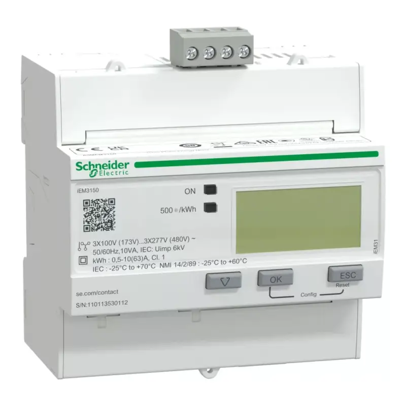 Schneider A9MEM3150 digitális fogyasztásmérő 3 fázis 63A, MODBUS Ne maradj le