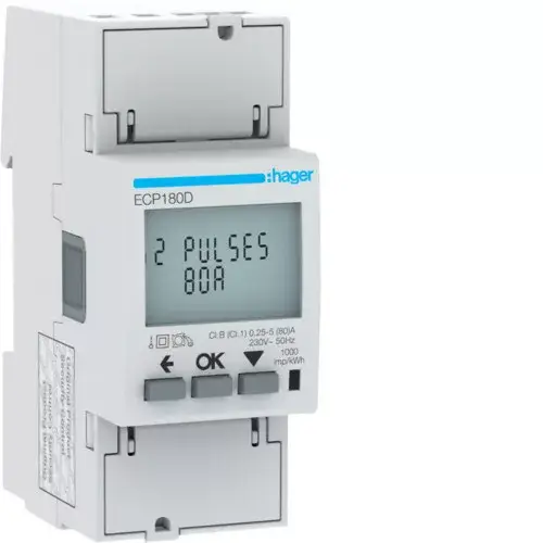 Hager ECP180D fogyasztásmérő 1 fázis 80A, MID Legnépszerűbb