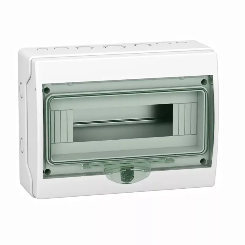 Alacsony ár Schneider 13444 Kaedra vízálló kiselosztók 12 modul, 1 sor, átlátszó zöld ajtóval, IP65, falon kívüli