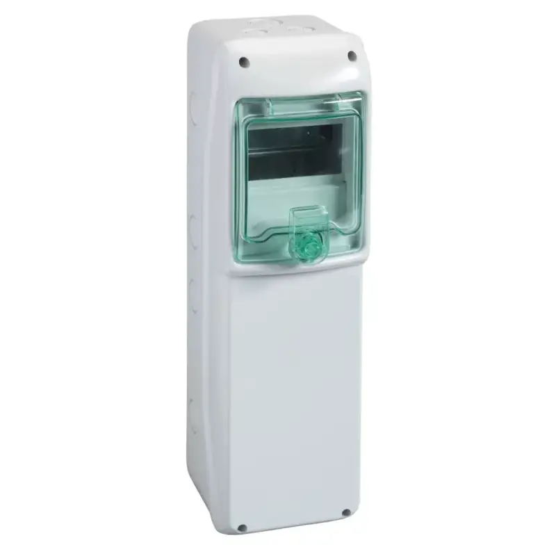 Schneider 13189 Kaedra vízálló kiselosztók 5 modul, 1 sor, átlátszó zöld ajtóval, sima kifúrandó felülettel, IP65, falon kívüli Rendeld meg most