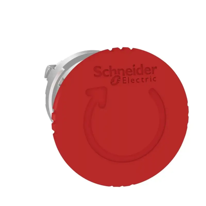 Schneider ZB4BS844 Harmony fém vészleállító nyomógomb fej, Ø22, Ø40 gombafejű, forgatásra kioldó, piros Akciós ár