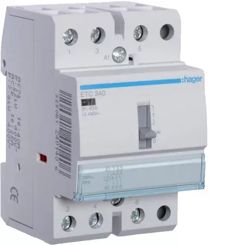 Szuper ajánlat Mágneskapcsoló, 3Z, 40A, 230V AC, I-0-II, moduláris, kézzel is kapcsolható
