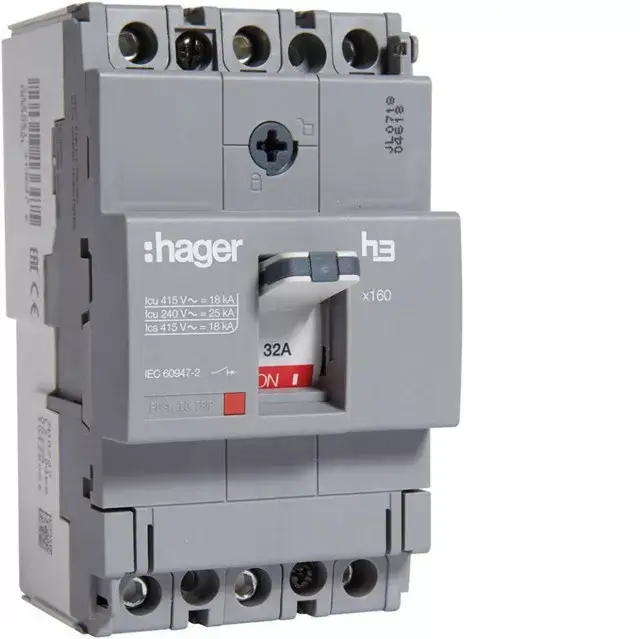 Hager HDA032L x160 TM kompakt megszakító, 3P, 32A, 18kA Utolsó esély