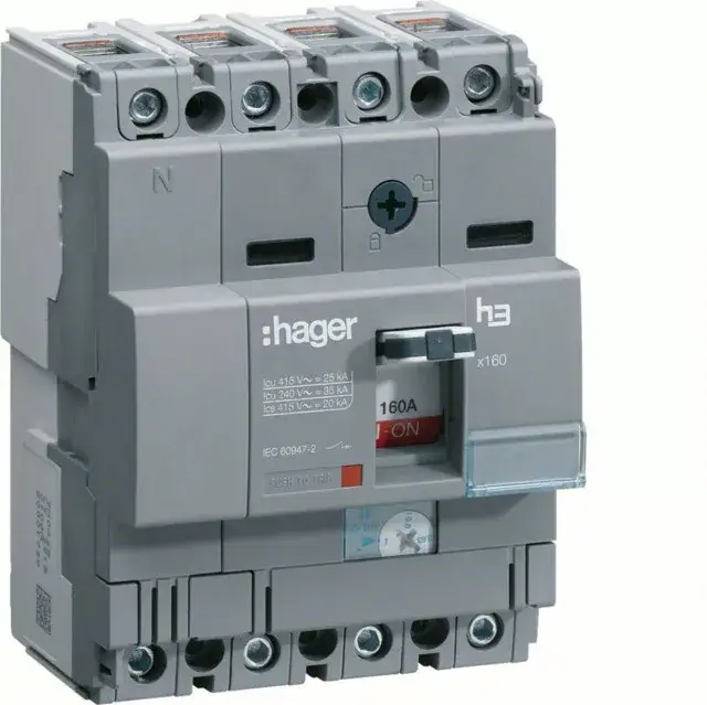 Legjobb ár Hager HHA064H x160 TM kompakt megszakító, 4P, 63A, 25kA
