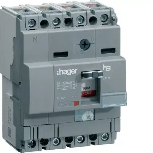 Hager HHA126H x160 TM kompakt megszakító, 4P, 125A, 25kA Kedvezményes ár