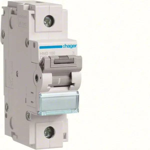 Outlet Hager HMD180 Kismegszakító 15kA, 1P, D-80A, 1,5M