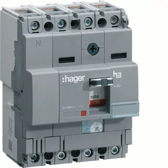 Azonnali szállítás Hager HNA081H x160 TM kompakt megszakító, 4P, 80A, 40kA