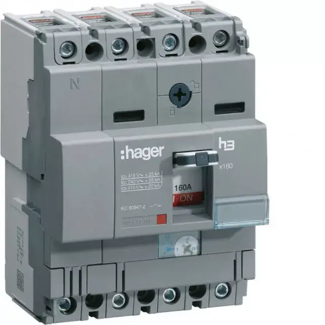 Olcsóbb Hager HNA161H x160 TM kompakt megszakító, 4P, 160A, 40kA