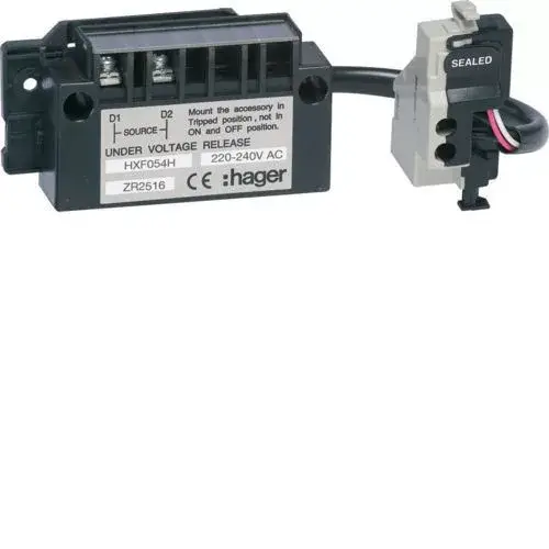 Vedd meg online Hager HXF054H h1600 DUVR késleltetett fesz.csökk. kioldó 200-240V AC