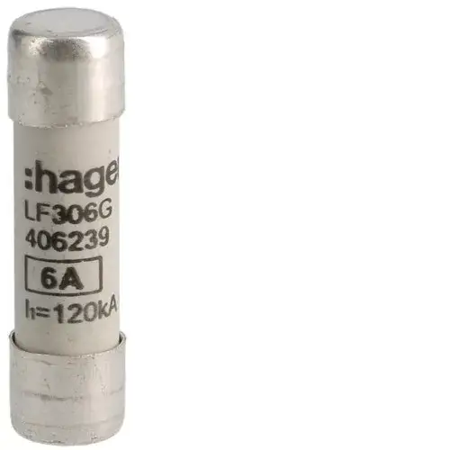 Szuper ajánlat Hager lf306g Hengeres olvadóbiztosítóbetét, 10x38 mm, gG, 6 A 500 V
