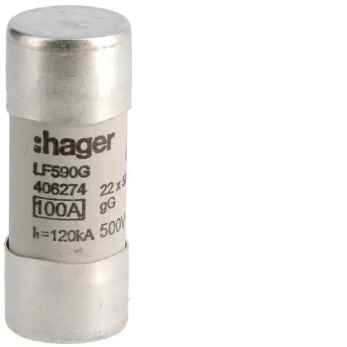 Hager lf590g Hengeres olvadóbiztosítóbetét, 22x58 mm, gG, 100 A 500 V Népszerű