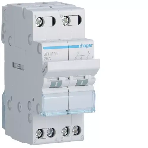 Kiárusítás Hager SFH225 Wechselschalter 2P 25A Fusskontakt oben