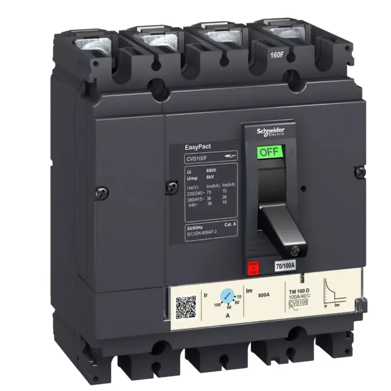 Ajánlat Schneider LV510315 EasyPact CVS100B 4P 25kA komplett megszakító TM63D 4P3D kioldóval