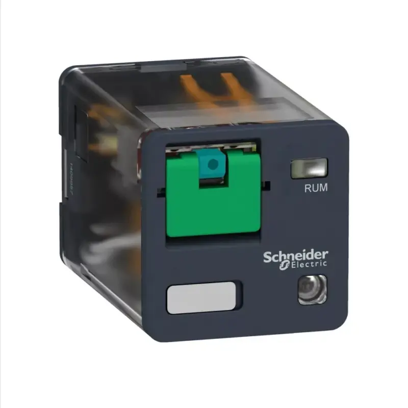 Gyors szállítás Schneider RUMC22JD Zelio RUM univerzális relé, hengeres, 2CO, 10A, 12VDC, tesztgomb, LED