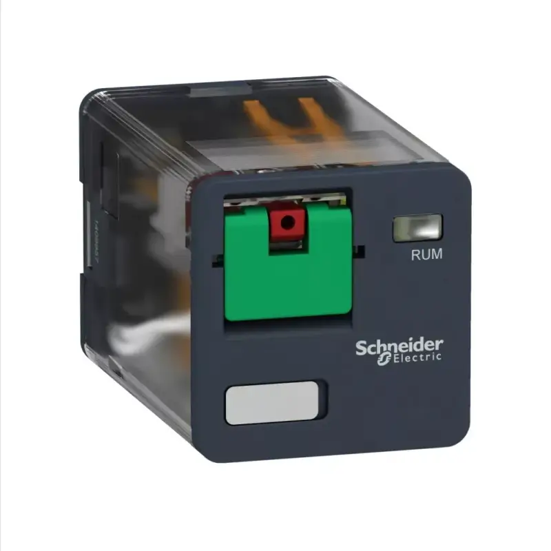 Szezonális akció Schneider RUMC31B7 Zelio RUM univerzális relé, hengeres, 3CO, 10A, 24VAC, tesztgomb
