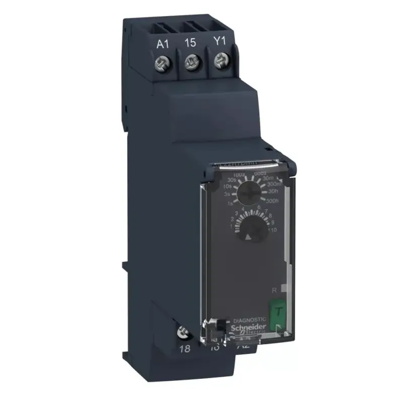 Schneider RE22R1DMR Zelio Time villogó időrelé, D-Dw, 1CO, 8A, 24-240VAC/DC Prémium