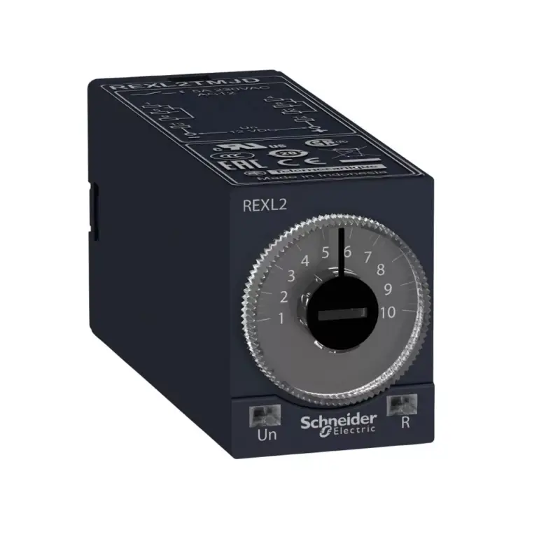 Gyors kiszállítás Schneider REXL2TMJD Zelio Time dugaszolható bekapcsolás késleltető időrelé, A funkció, 2CO, 5A, 12VDC