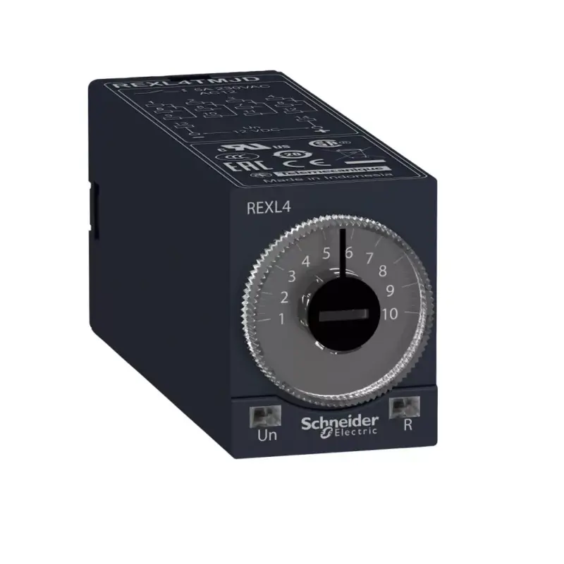 Schneider REXL4TMBD Zelio Time dugaszolható bekapcsolás késleltető időrelé, A funkció, 4CO, 5A, 24VDC Különleges ajánlat