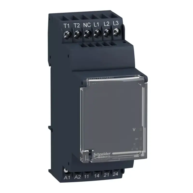 Alacsony ár Schneider RM35TM50MW Zelio Control háromfázisú fázis- és motorhőmérséklet-figyelő relé, 2CO, 5A, 24…240VAC/DC