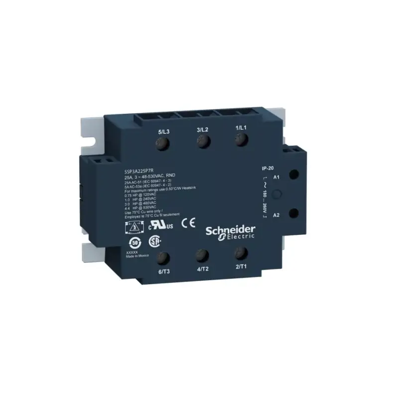 Bestseller Schneider SSP3A250B7T SSP szilárdtestrelé, panelre szerelhető, 3f, nullfesz kapcs, 3NO, 48-530VAC, 50A, 24VAC, hőátadóval