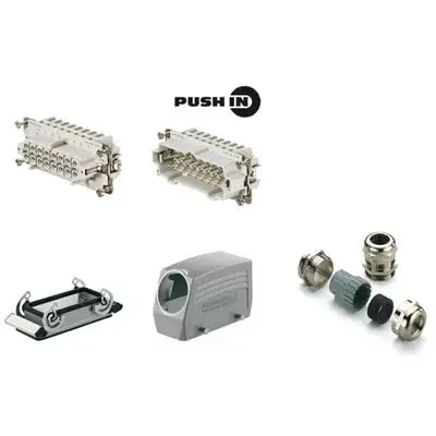 Weidmüller 1027640000 HDC KIT HE-P 16.120 HDC-készletek-Nagy igénybevételre tervezett csatlakozók, Készlet, HE, Méret: 6, Pólusok: 16, PUSH IN, 500 V, 16 A, alumínium présöntvény, PG 21 Ajánlat