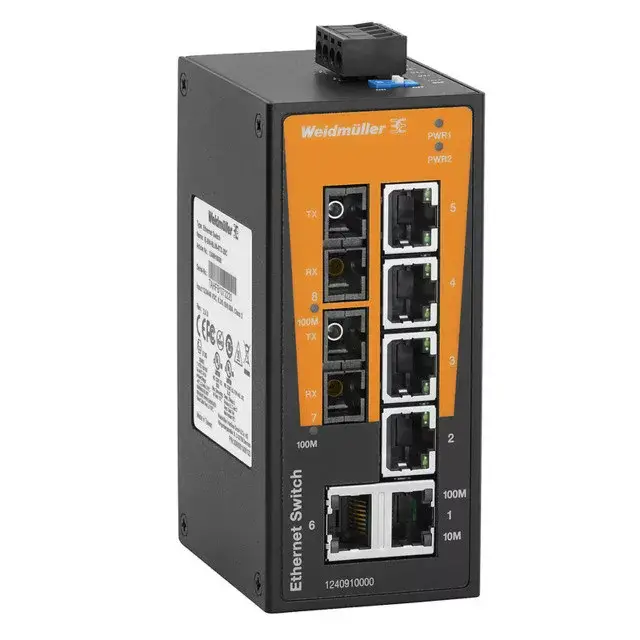 Weidmüller 1240910000 IE-SW-BL08-6TX-2SC Hálózati switch, nem konfigurálható, Fast Ethernet, Portok száma: 6x RJ45, 2 * SC multimódusú, IP30, -10 °C...60 °C Ne maradj le
