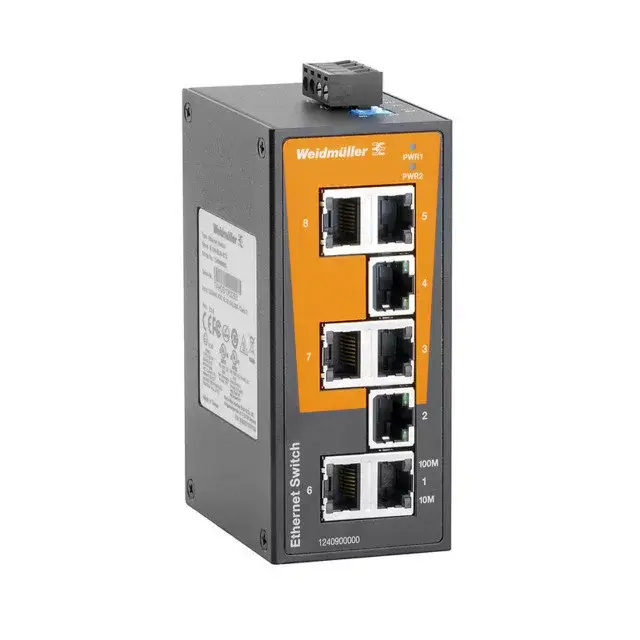 Weidmüller 1286560000 IE-SW-BL08T-8TX Hálózati switch, nem konfigurálható, Fast Ethernet, Portok száma: 8x RJ45, IP30, -40 °C...75 °C Árcsökkenés