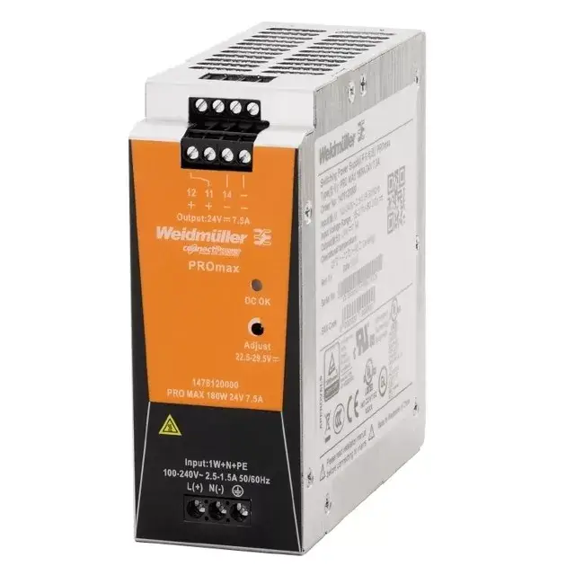 Weidmüller 1478120000 PRO MAX 180W 24V 7,5A Áramellátás, tápegység, 24 V Árcsökkenés