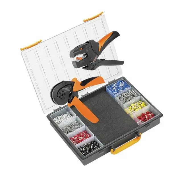 Weidmüller 1542250000 Assortment box f conn. tech Krimpelő szerszám készlet, Krimpelő szerszám: PZ 10 HEX, Csupaszoló szerszám: STRIPAX, Krimpelési tartomány, min.: 0.14, Sínkód: Weidmüller Árcsökkenés