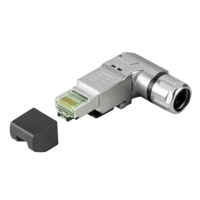 Weidmüller 1992870000 Communication component(IE) RJ45 csatlakozódugó, szerszám nélkül szerelhető, 90°, 4x90°, Cat.6<sub>A</sub> / E osztály<sub>A</sub> (ISO/IEC 11801 2010), EIA/TIA T568 A Prémium