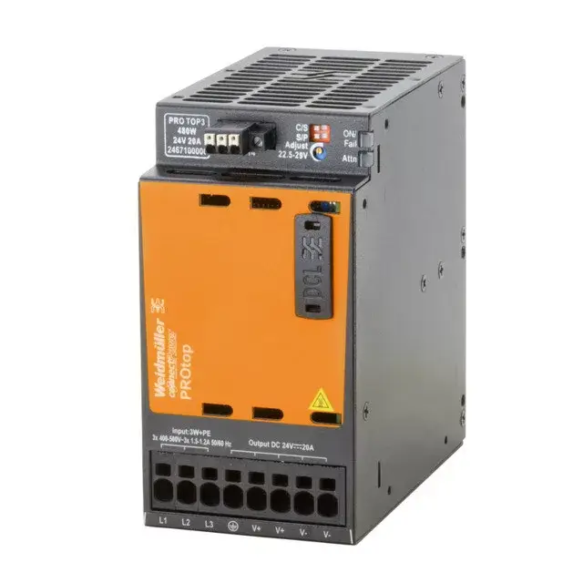 Weidmüller 2467100000 PRO TOP3 480W 24V 20A Áramellátás, tápegység, 24 V Prémium