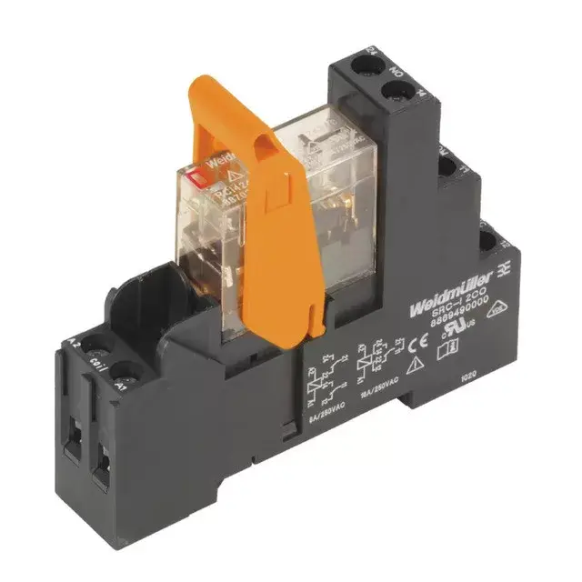 Végkiárusítás Weidmüller 8871020000 RCIKIT 230VAC 1CO LED RIDERSERIES RCI, Relék, Érintkezők száma: 1 Váltóérintkező AgNi 90/10, Névleges vezérlőfeszültség: 230 V AC, Folytonos áram: 16 A<sup>(1</sup>, Csavaros csatlakozás