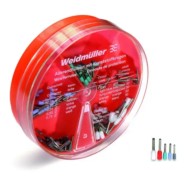 Weidmüller 9025410000 H-BOX 0,14-0,75QMM Érvég hüvely készlet Érvéghüvely készlet, Doboz, Sínkód: Weidmüller Prémium